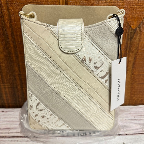 Brahmin Marley Small Leather Crossbody - Ivory Flashback - Picture 7 of 10